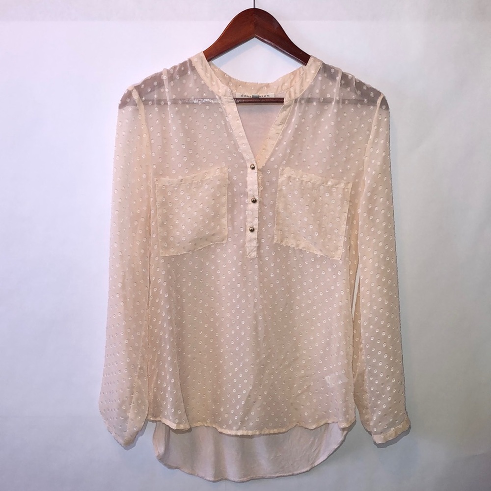 Daniel Rainn Sheer textured  front top sz S